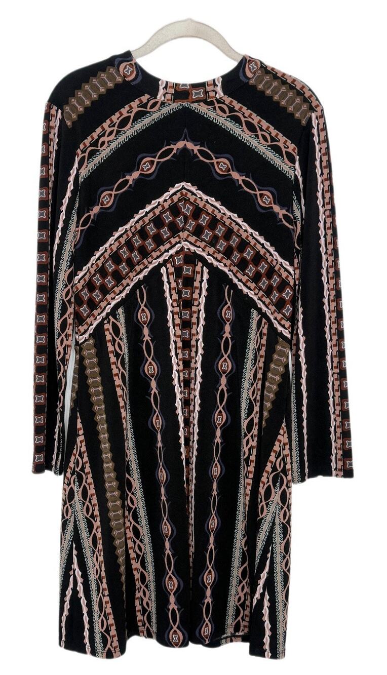 Free People Tribal Long Sleeve Mock Neck Women’s Dress Size Large